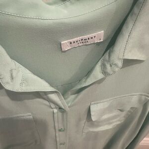 Equipment Mint Green Silk Button-Down Shirt